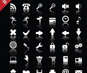 commonly White web icon vector set 05