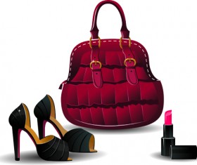 Vector set of Womens shoes elements 01