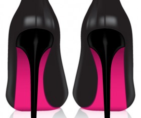 Vector set of Womens shoes elements 04