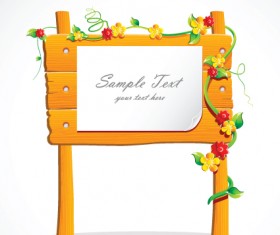 Creative Wooden plaque design vector material 01