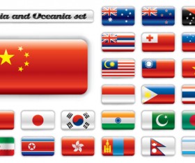 Set of World Flags Icons mix design vector 03