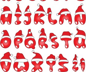 Elements of Creative Xmas Alphabet vector set 01