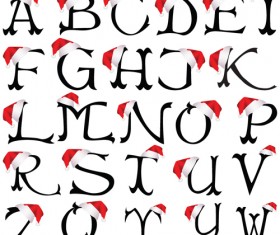 Elements of Creative Xmas Alphabet vector set 02