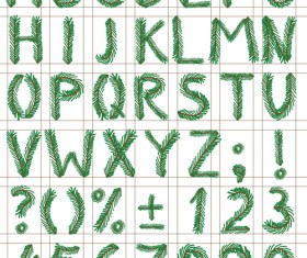 Elements of Creative Xmas Alphabet vector set 05