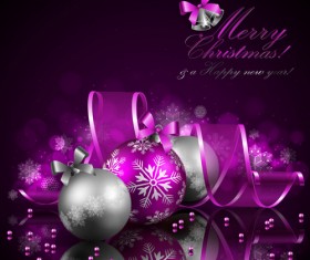 ornate Xmas balls decorations design vector set 01