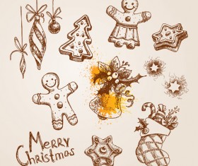 Cute Xmas icons mix vector graphics 01
