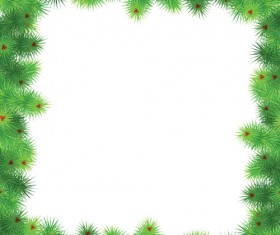 Set of Christmas needles frames vector material 01