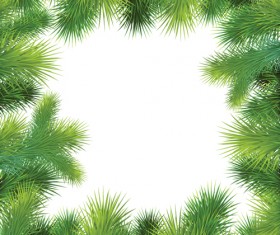 Set of Christmas needles frames vector material 02