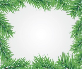 Set of Christmas needles frames vector material 04