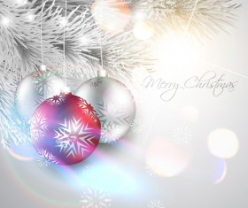 Brilliant Xmas balls ornaments design vector set 03