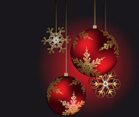 Brilliant Xmas balls ornaments design vector set 06