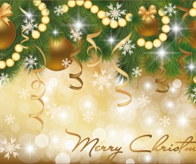 Set of Golden Xmas card design vector graphics 01