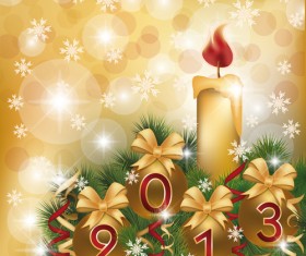 Set of Golden Xmas card design vector graphics 02