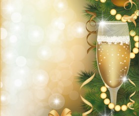 Set of Golden Xmas card design vector graphics 03