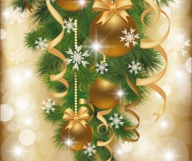 Set of Golden Xmas card design vector graphics 03 free download