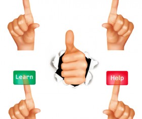 Set of All ok Gesture design vector 05