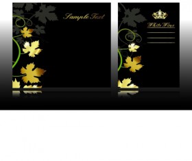 Set of black glossy Gift Cards design vector 01