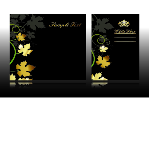 Set of black glossy Gift Cards design vector 01