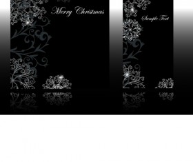 Set of black glossy Gift Cards design vector 03
