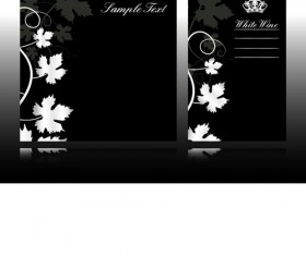 Set of black glossy Gift Cards design vector 04