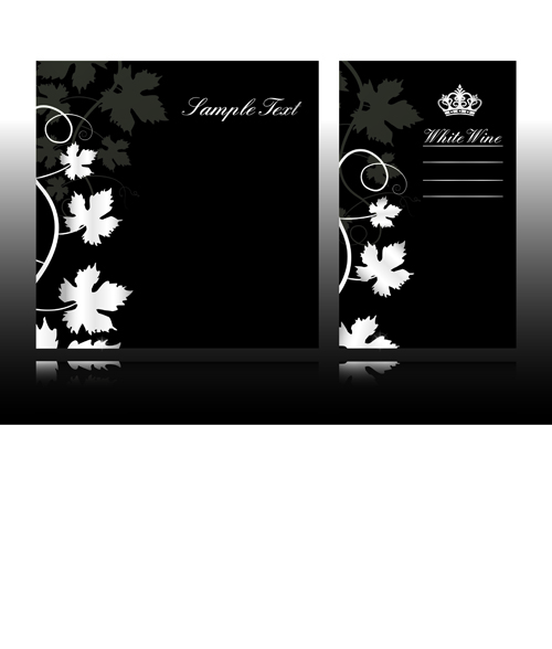 Set of black glossy Gift Cards design vector 04