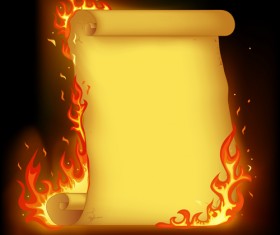 Set of Burning old paper design vector 01