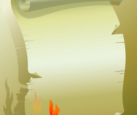 Set of Burning old paper design vector 05