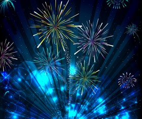 Colorful Festive fireworks design vector set 03