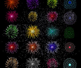 Colorful Festive fireworks design vector set 04
