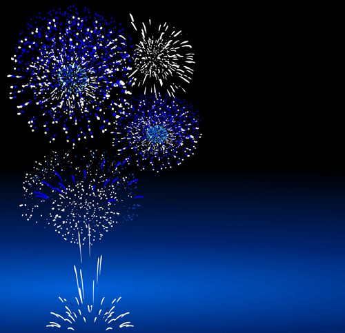 Colorful Festive fireworks design vector set 05