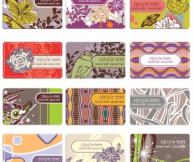 Set of flowers and nature Business card vector 02