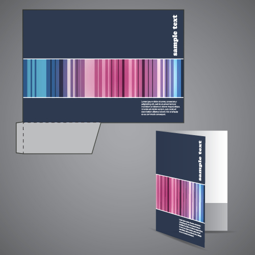 Abstract folder cover design vector set 02