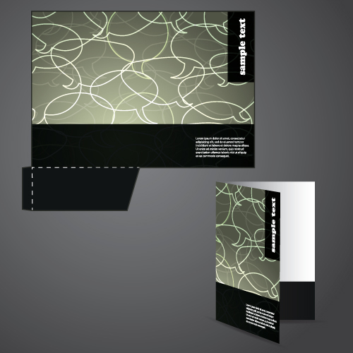 Abstract folder cover design vector set 03
