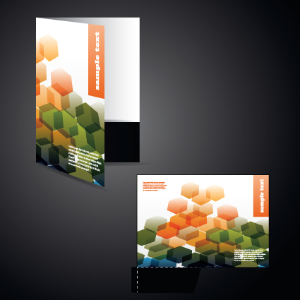 Abstract folder cover design vector set 06