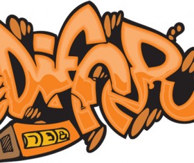 Funny graffiti alphabet design vector 15