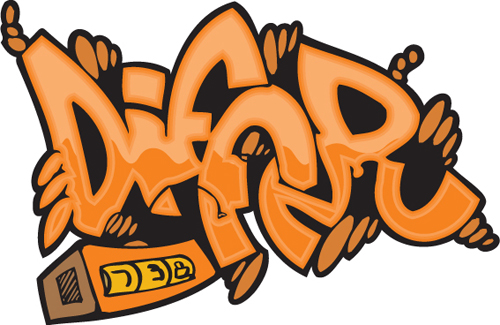Funny graffiti alphabet design vector 15