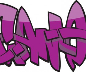 Funny graffiti alphabet design vector 16