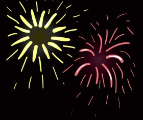 Set of holiday Fireworks design vector material 02