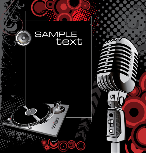 Vector set of Microphone design elements graphics 01