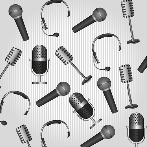 Vector set of Microphone design elements graphics 02