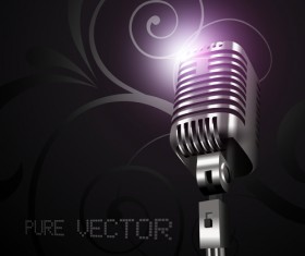 Vector set of Microphone design elements graphics 04