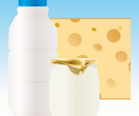 Set of Milk and cheese design vector graphics 03