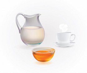 Set of Milk and cheese design vector graphics 05