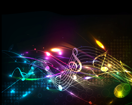 Different Music elements vector backgrounds art 03 free download