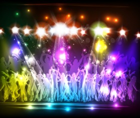 Set of Neon people elements vector graphics 01