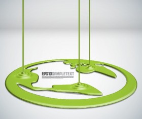 Flowing paint elements vector backgrounds set 04