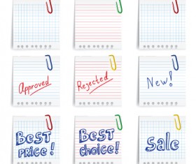 Different Blank paper vector material set 05