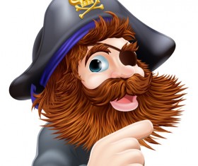 Set of Pirates design elements vector art 01