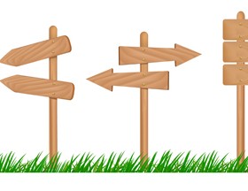 Set of Wooden signs and Indicator board vector graphics 05