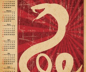Creative Snake calendar 2013 design vector set 02